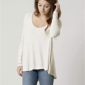 We The Free Cream Long Sleeve Thermal Flowy Top